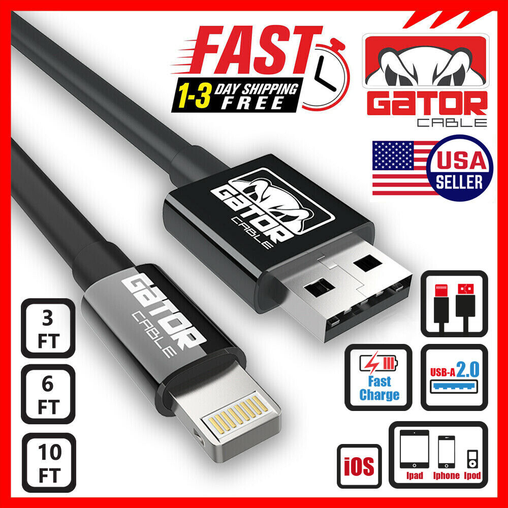 USB-A Charger Cable Fast Charge For iPhone 7 8 SE X XR XS 11 12 13 Pro Max Plus