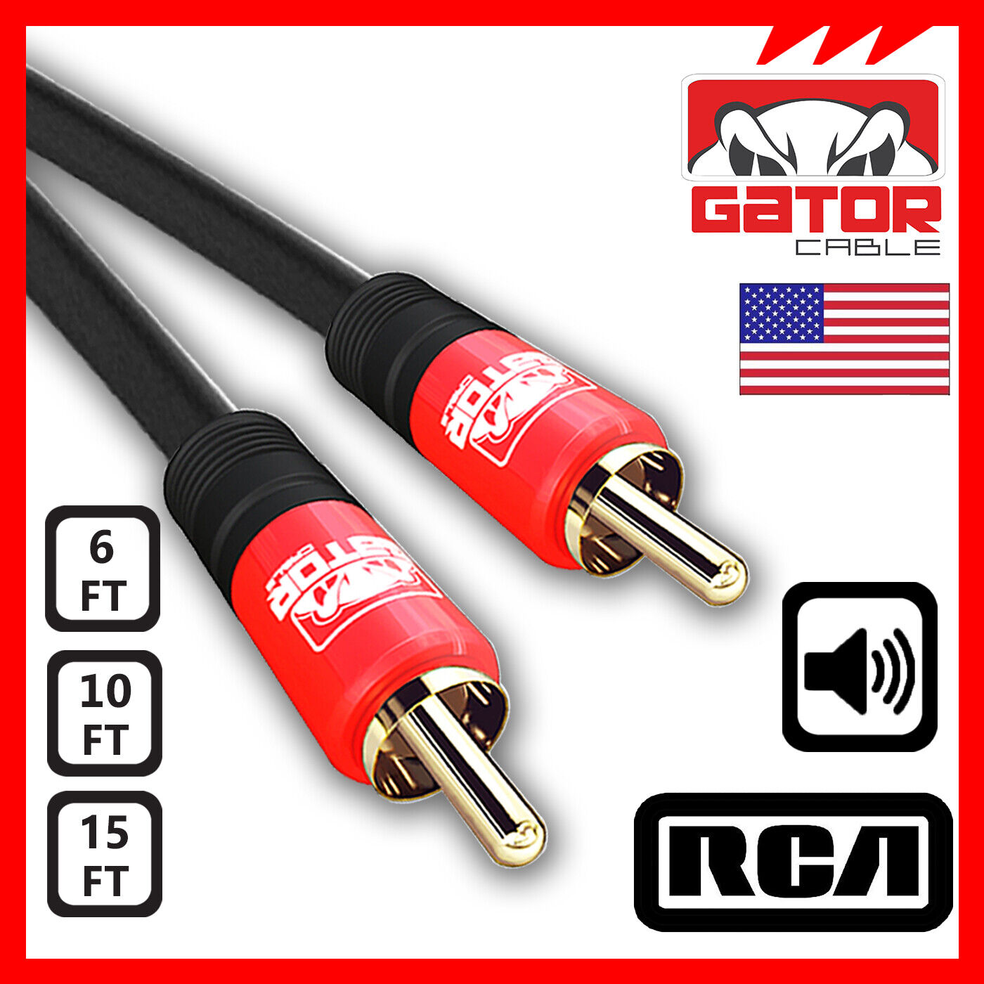 Subwoofer Audio Cable 1 RCA To 1 RCA Coaxial Dual Layer Gold Plated Plug Cord