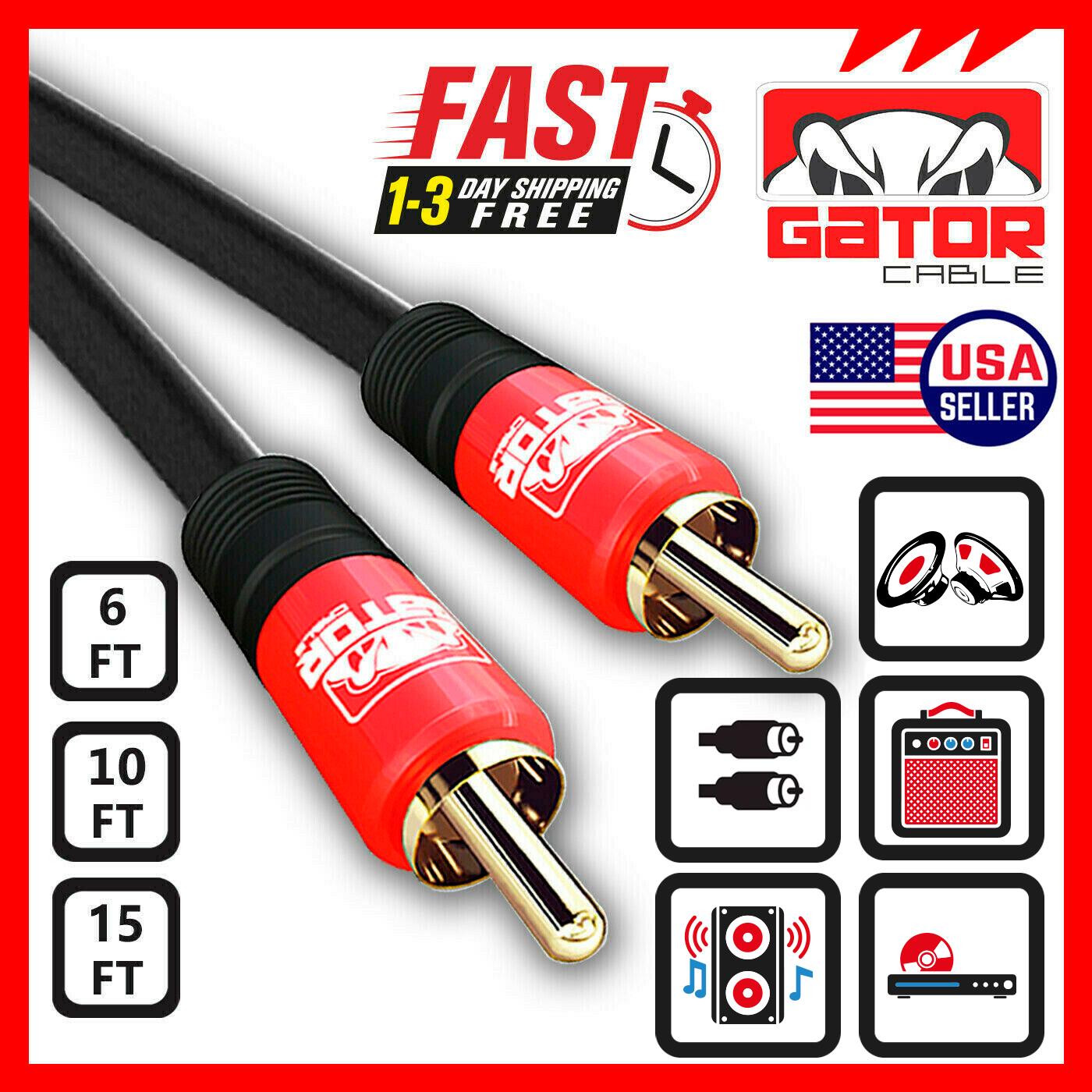 Subwoofer Audio Cable 1 RCA To 1 RCA Coaxial Dual Layer Gold Plated Plug Cord
