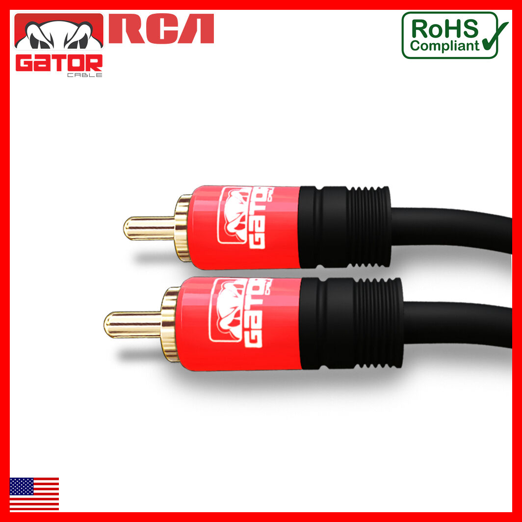 Subwoofer Audio Cable 1 RCA To 1 RCA Coaxial Dual Layer Gold Plated Plug Cord