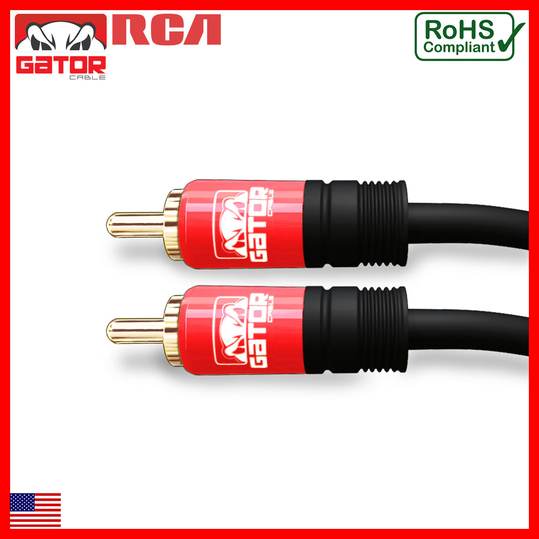 Subwoofer Audio Cable 1 RCA To 1 RCA Coaxial Dual Layer Gold Plated Plug Cord