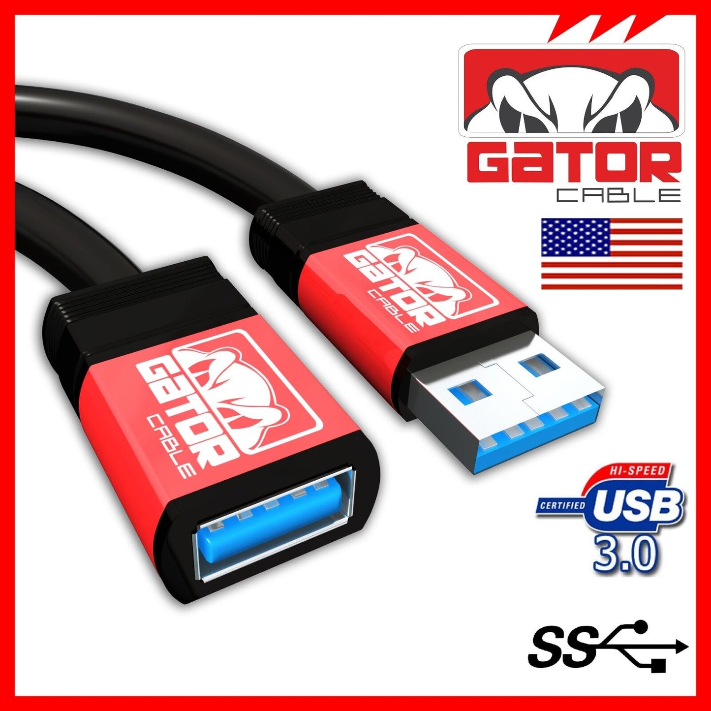 USB 3.0 Extension Extender Cable Male to Female Charger Powered Data Super Speed