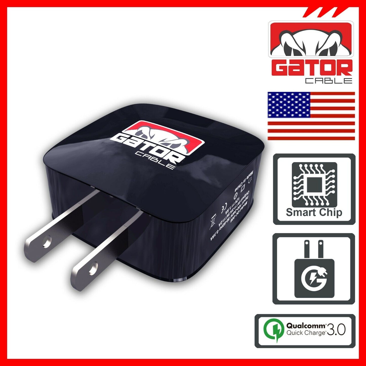 USB 3.0 Wall Home Charger Adapter Power Plug-In Qualcomm Fast Quick Charge 18W