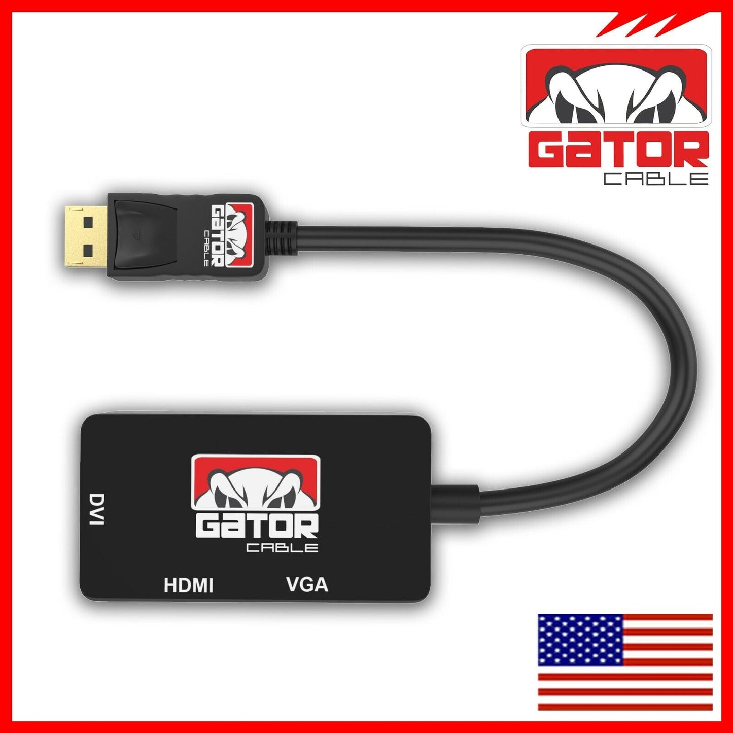 DisplayPort Male To HDMI DVI VGA Female Adapter Converter Cable 4K 1080P 4-in-1