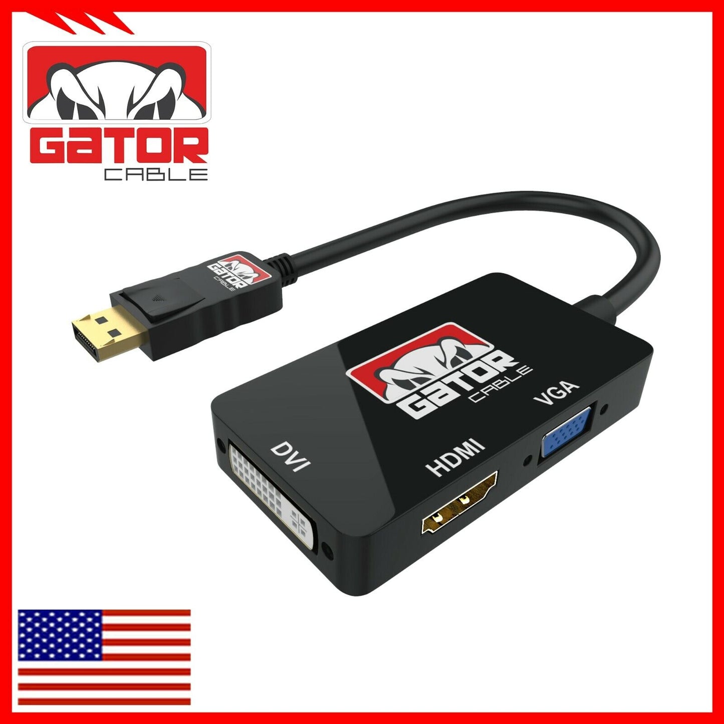 DisplayPort Male To HDMI DVI VGA Female Adapter Converter Cable 4K 1080P 4-in-1