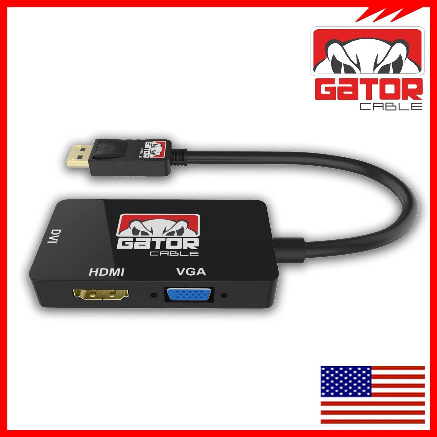 DisplayPort Male To HDMI DVI VGA Female Adapter Converter Cable 4K 1080P 4-in-1