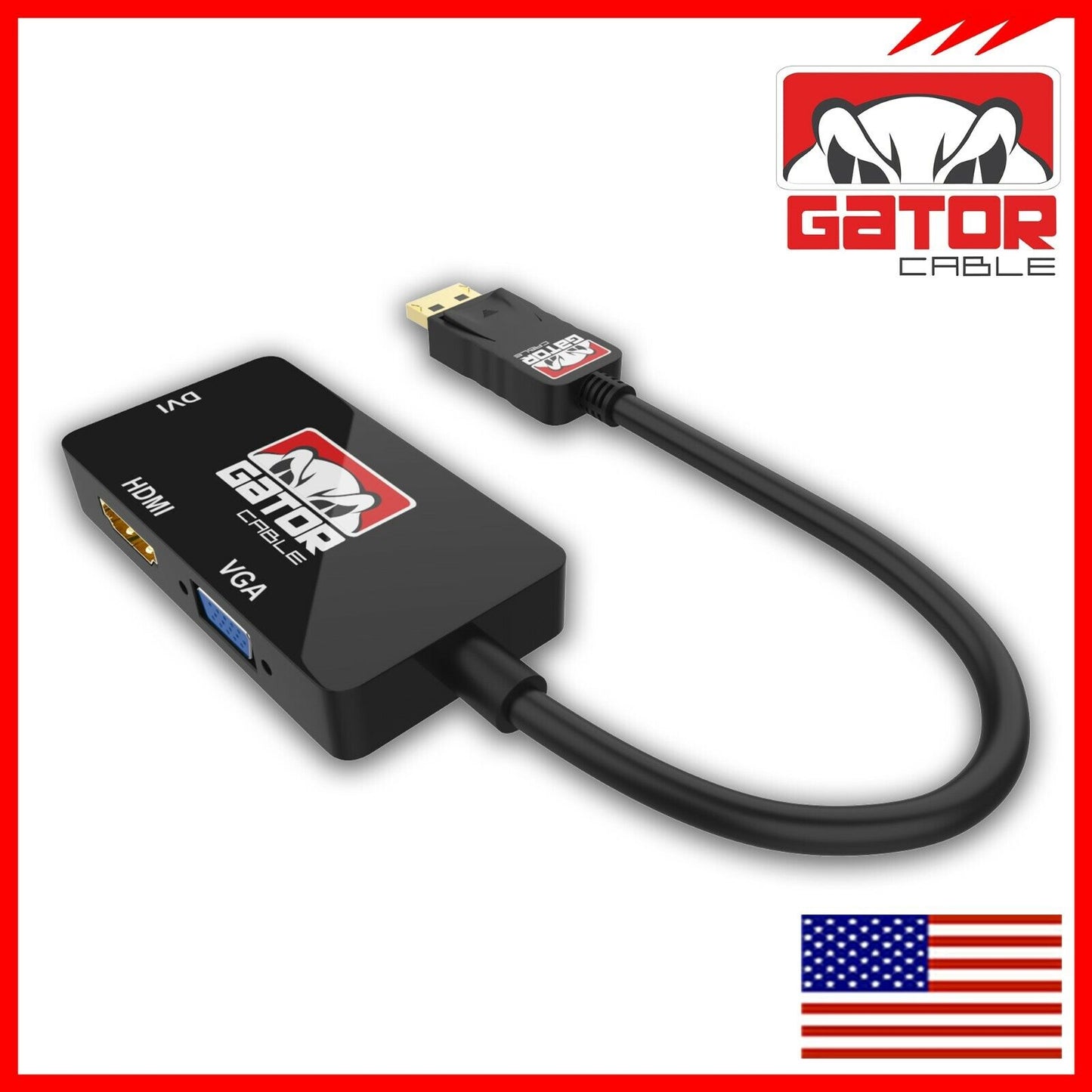 DisplayPort Male To HDMI DVI VGA Female Adapter Converter Cable 4K 1080P 4-in-1