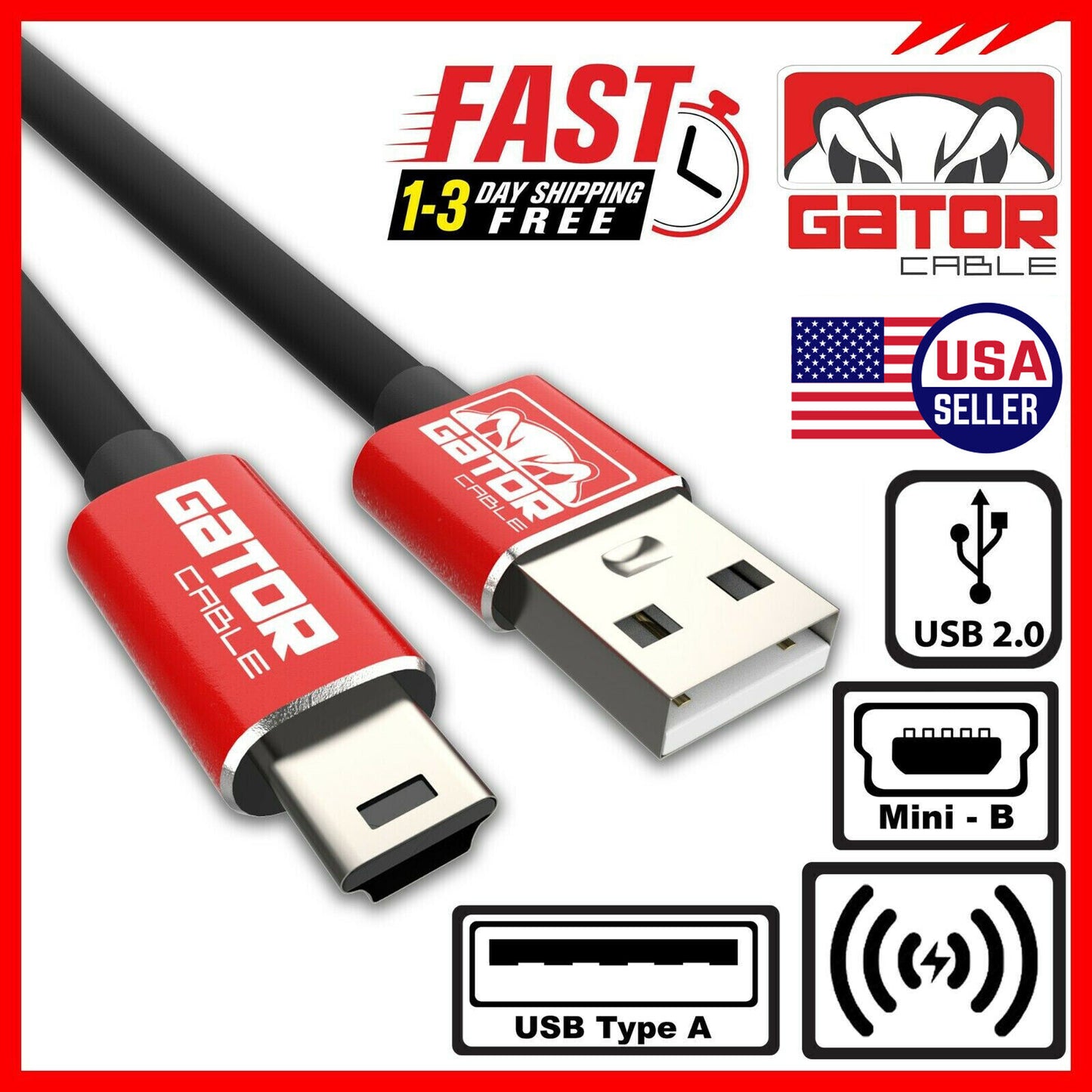 USB 2.0 A to Mini B 5-Pin USB Male Data Sync Charger Cable PC GPS Camera DS PS3