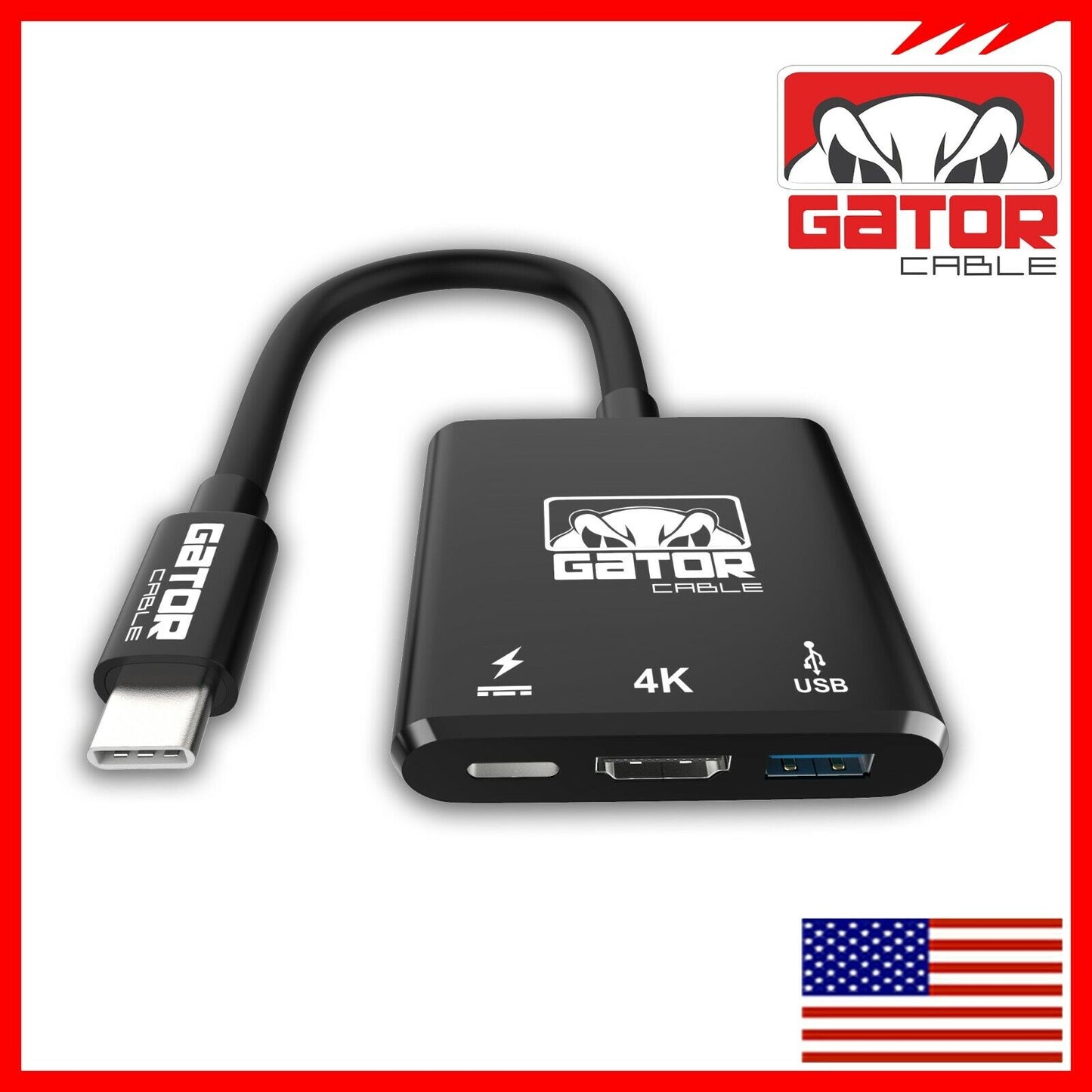 USB-C to 4K HDMI USB-C USB-A 3.0 Adapter Converter 3 in 1 Charger Audio Video HD