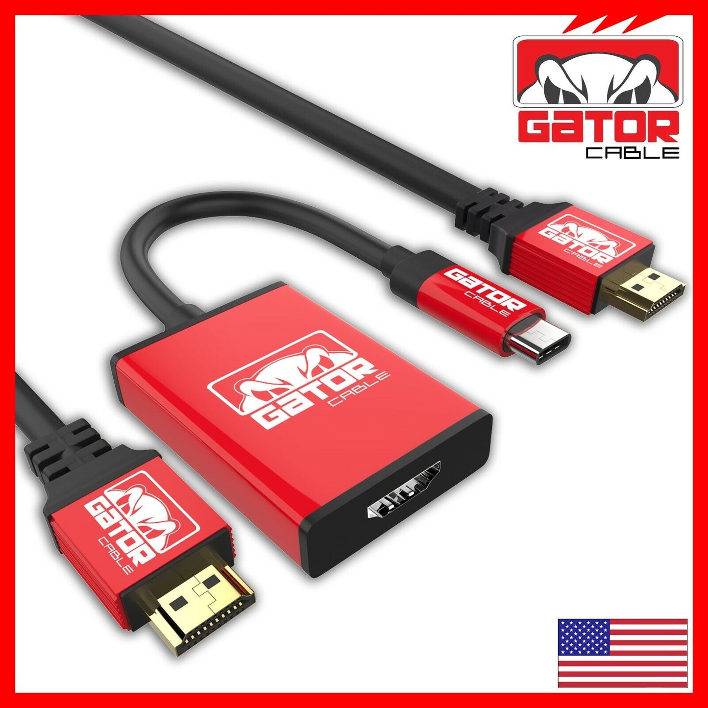 USB-C to HDMI HDTV Cable Adapter 4K Audio Video AV 60Hz 18Gbps Phone Mac PC 3FT