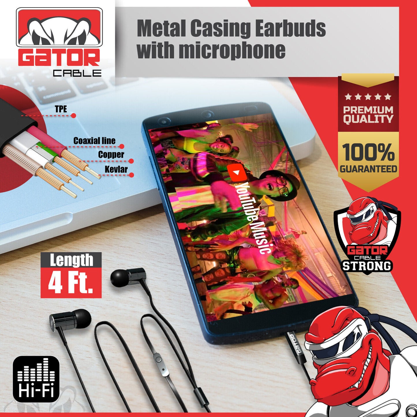Earphones Headphones Headset Earbuds In-Ear Bass Stereo Hi-Fi with MIC Wired