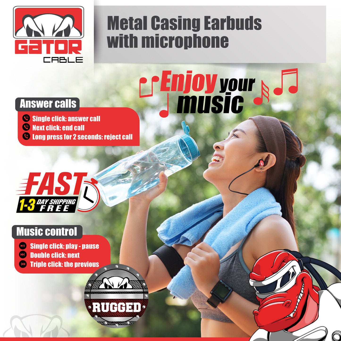 Earphones Headphones Headset Earbuds In-Ear Bass Stereo Hi-Fi with MIC Wired