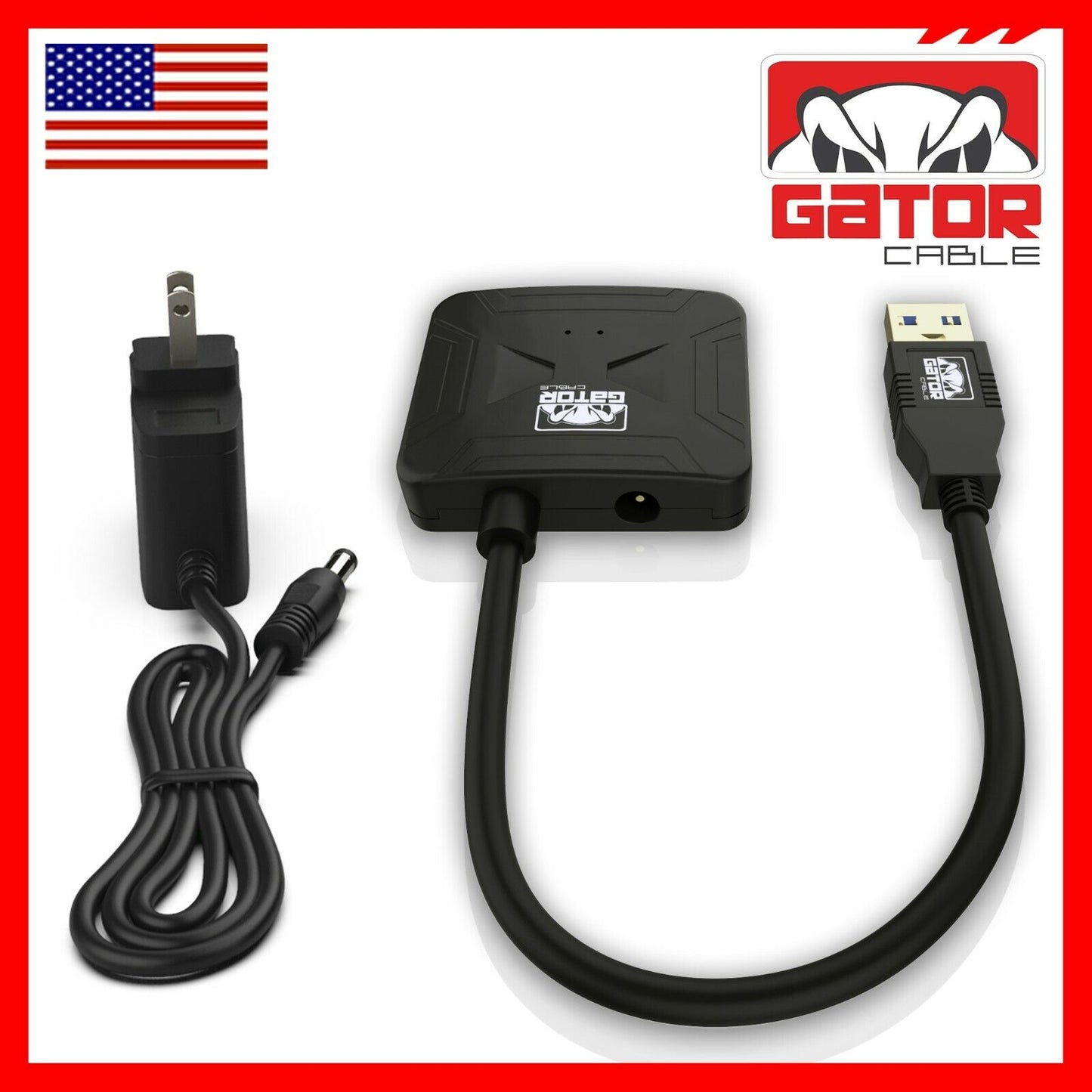 USB 3.0 to SATA III Hard Drive Adapter for 2.5" 3.5" HDD SSD with 12V 2A Power