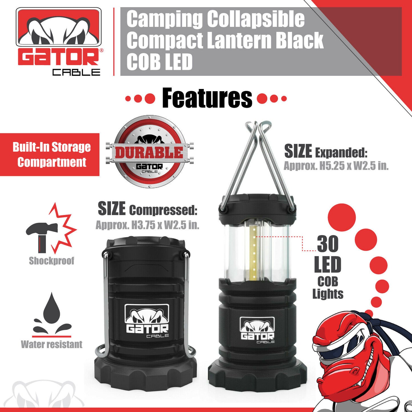 Camping LED Bright Hurricane Lantern Light Lamp Portable Collapsible Battery
