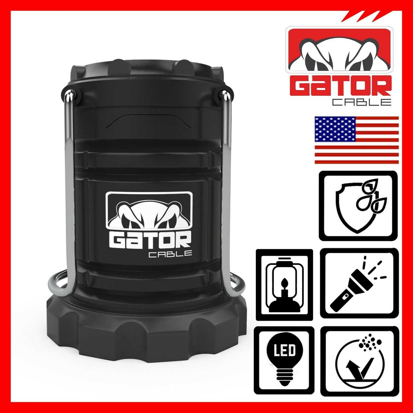 Camping LED Bright Hurricane Lantern Light Lamp Portable Collapsible Battery