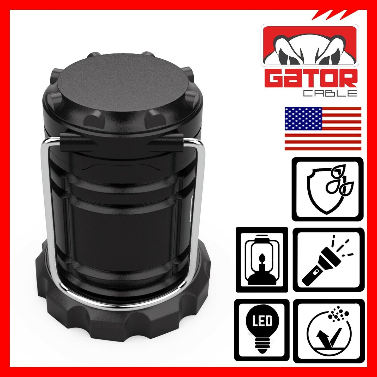 Camping LED Bright Hurricane Lantern Light Lamp Portable Collapsible Battery