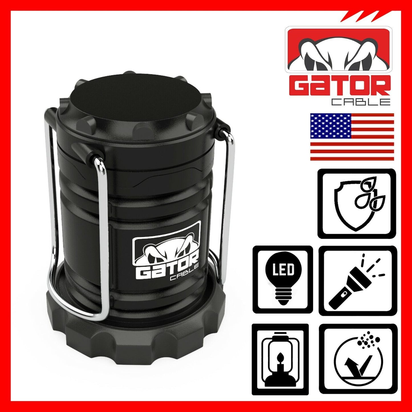 Camping LED Bright Hurricane Lantern Light Lamp Portable Collapsible Battery