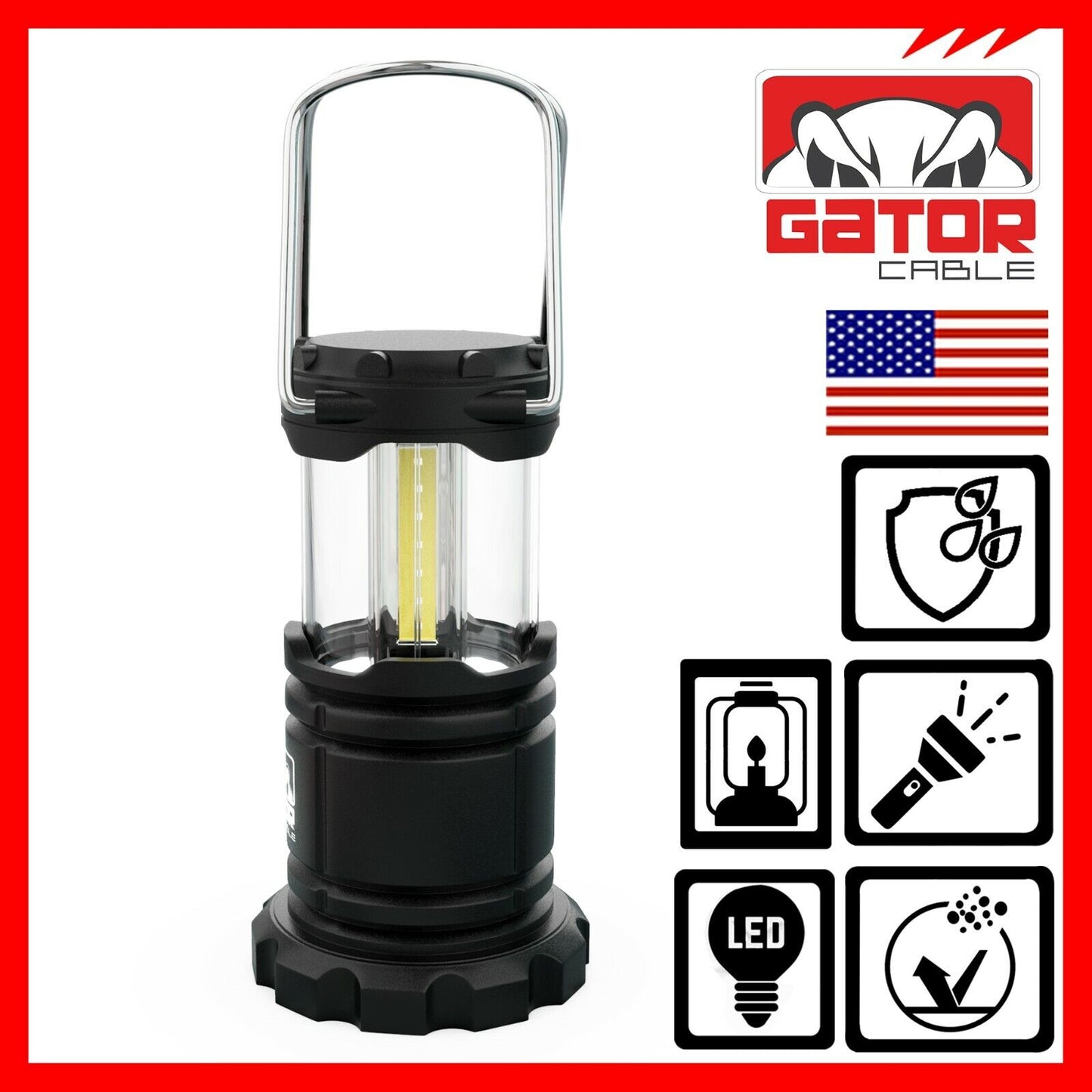 Camping LED Bright Hurricane Lantern Light Lamp Portable Collapsible Battery