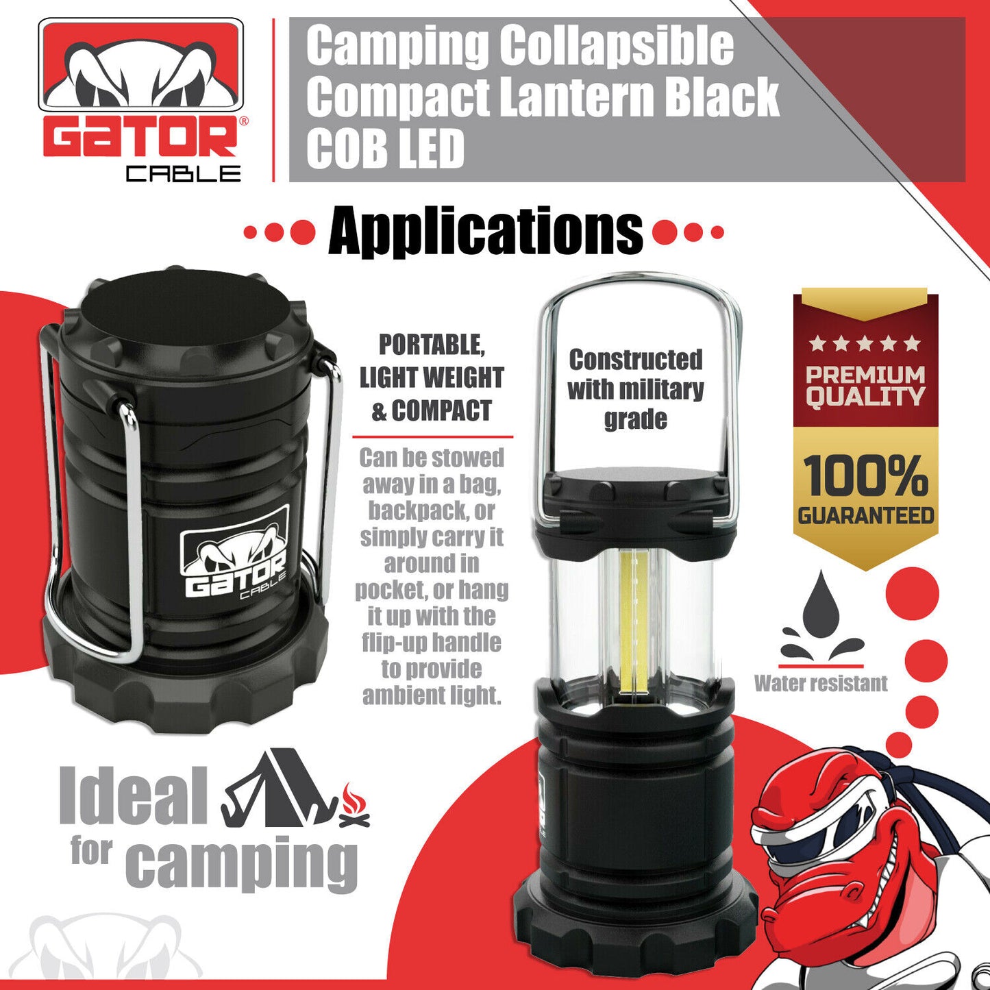 Camping LED Bright Hurricane Lantern Light Lamp Portable Collapsible Battery