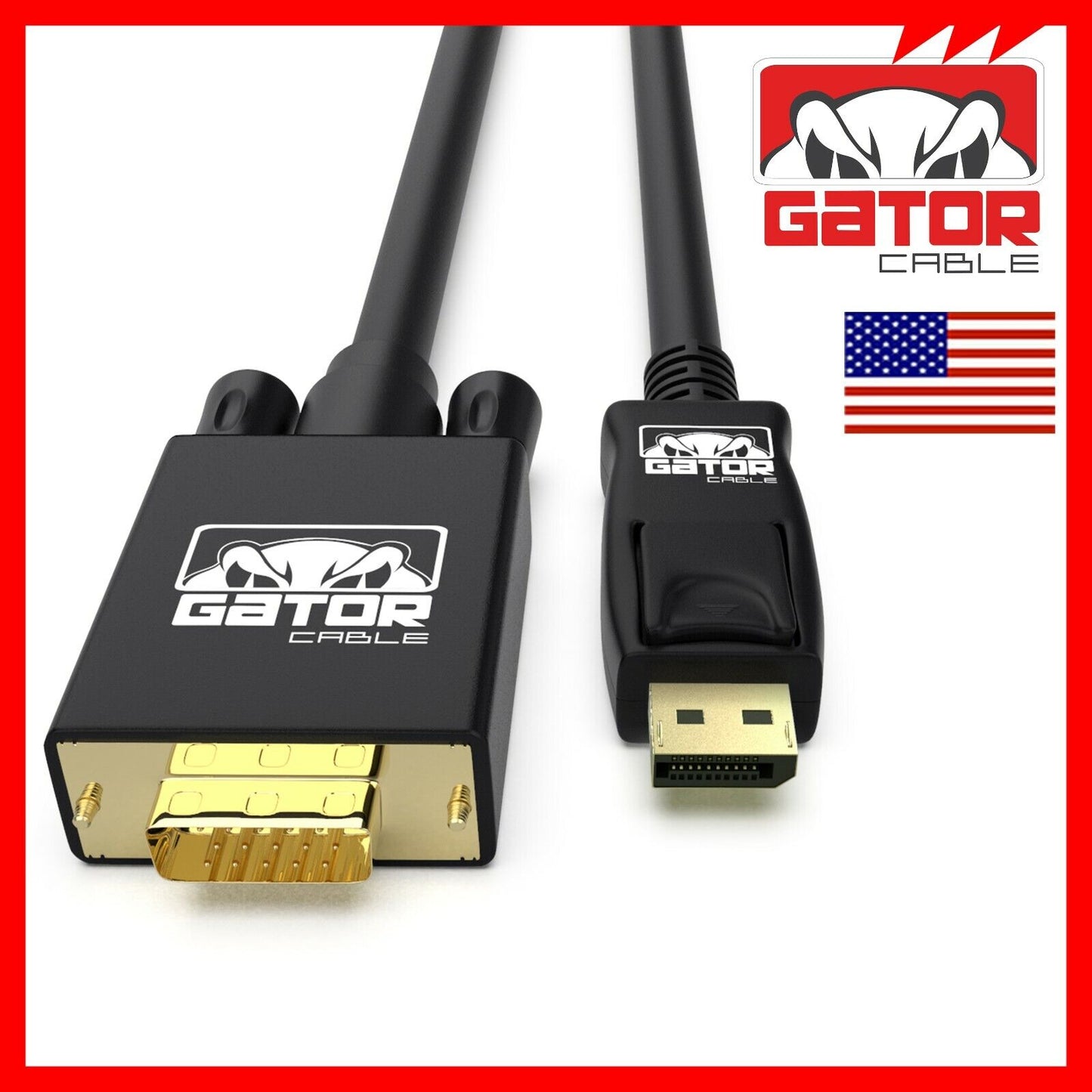 DisplayPort to VGA Cable Adapter For HDTV PC Desktop Monitor Video 4K 1080P 6FT