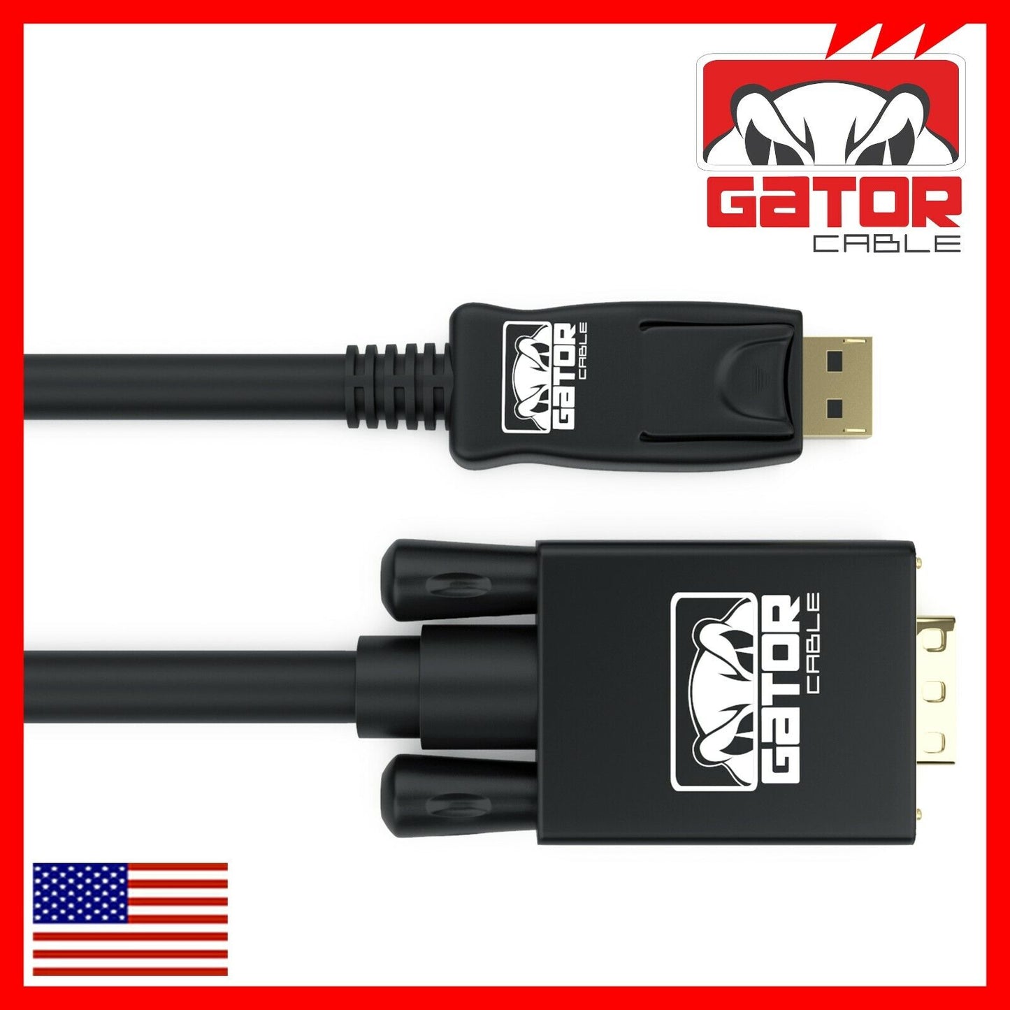 DisplayPort to VGA Cable Adapter For HDTV PC Desktop Monitor Video 4K 1080P 6FT