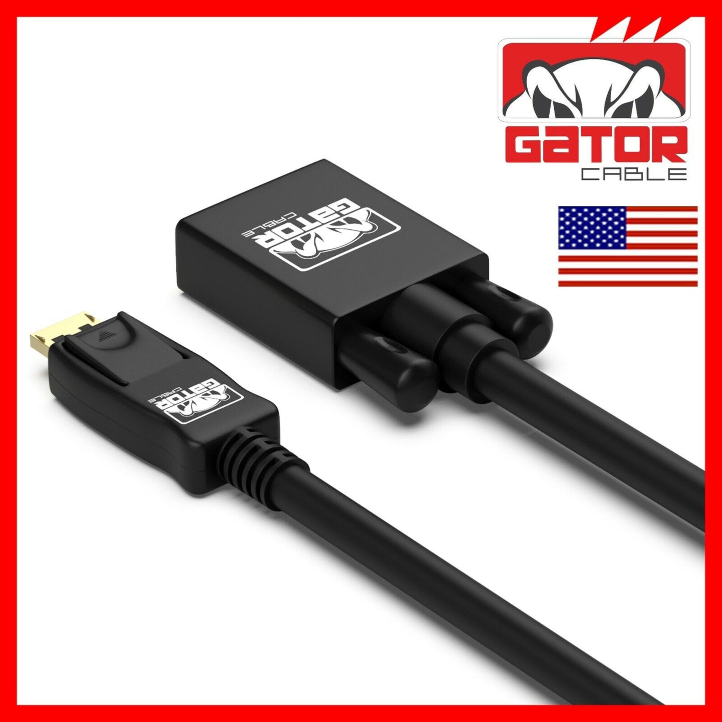 DisplayPort to VGA Cable Adapter For HDTV PC Desktop Monitor Video 4K 1080P 6FT