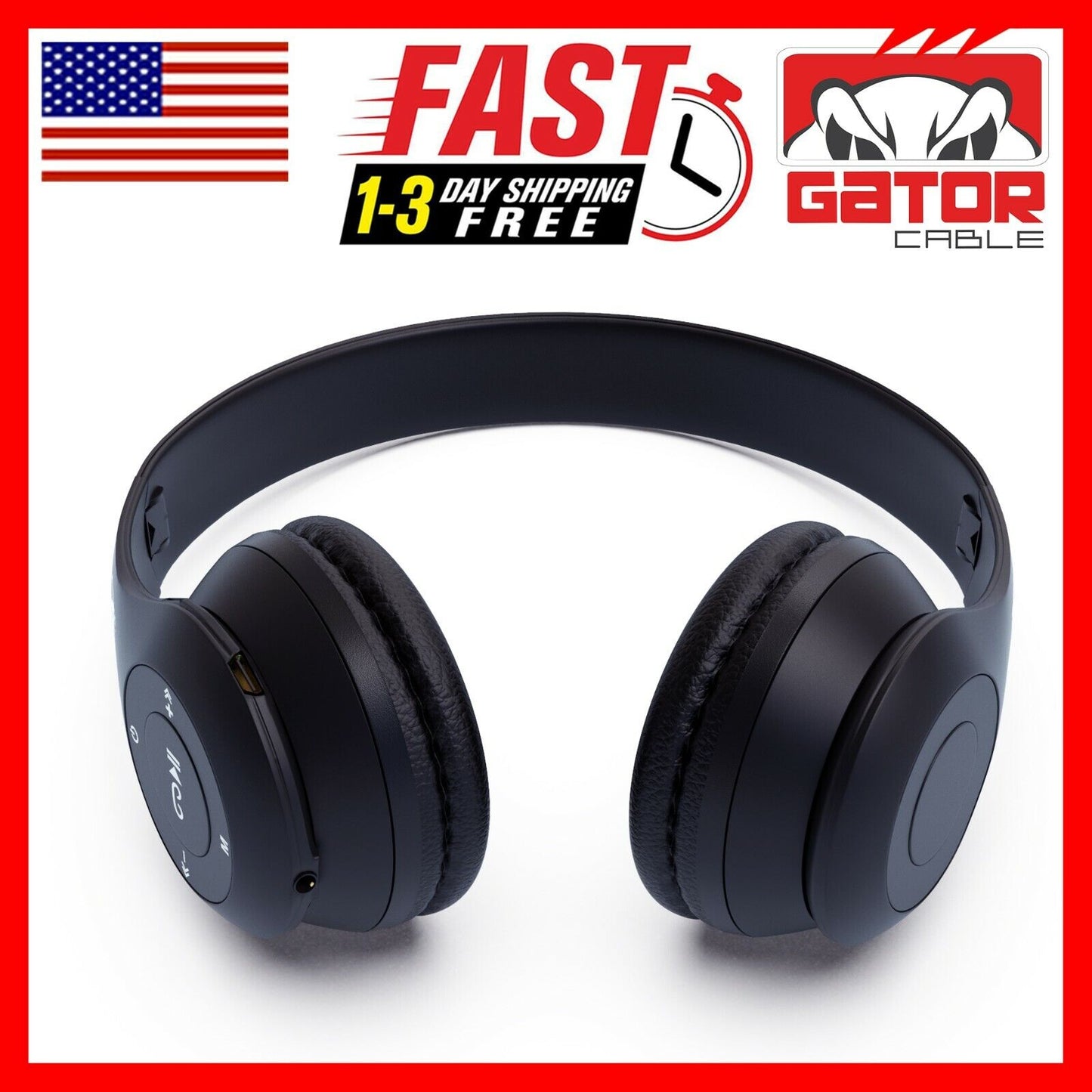 Wireless Bluetooth Headphones Earphones Headset Over-Ear FM Radio MIC Foldable