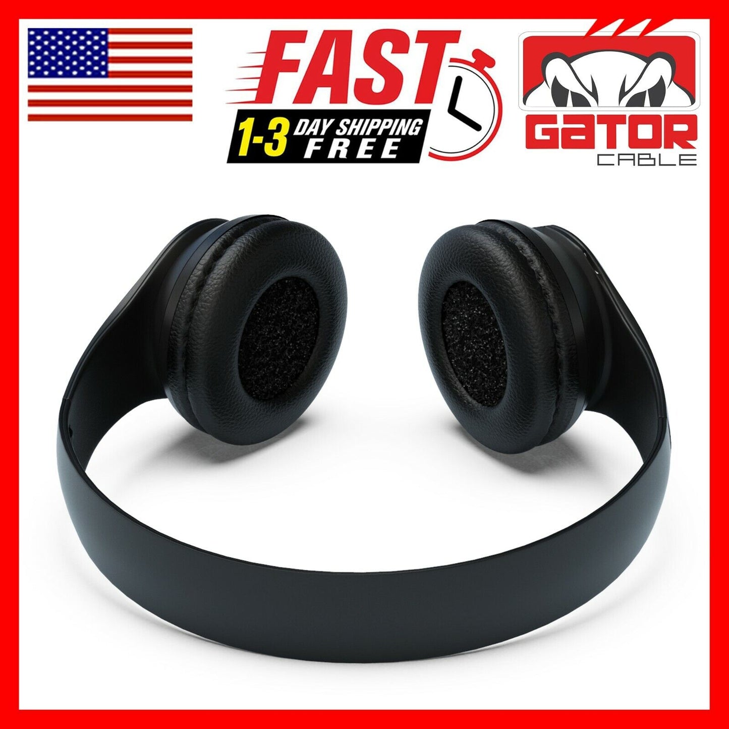 Wireless Bluetooth Headphones Earphones Headset Over-Ear FM Radio MIC Foldable