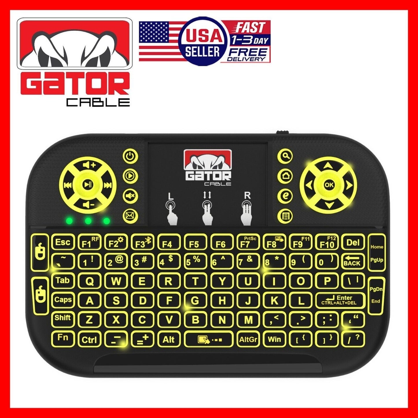 Mini Wireless Bluetooth Keyboard Remote Touchpad Smart-TV Android TV PC Backlit