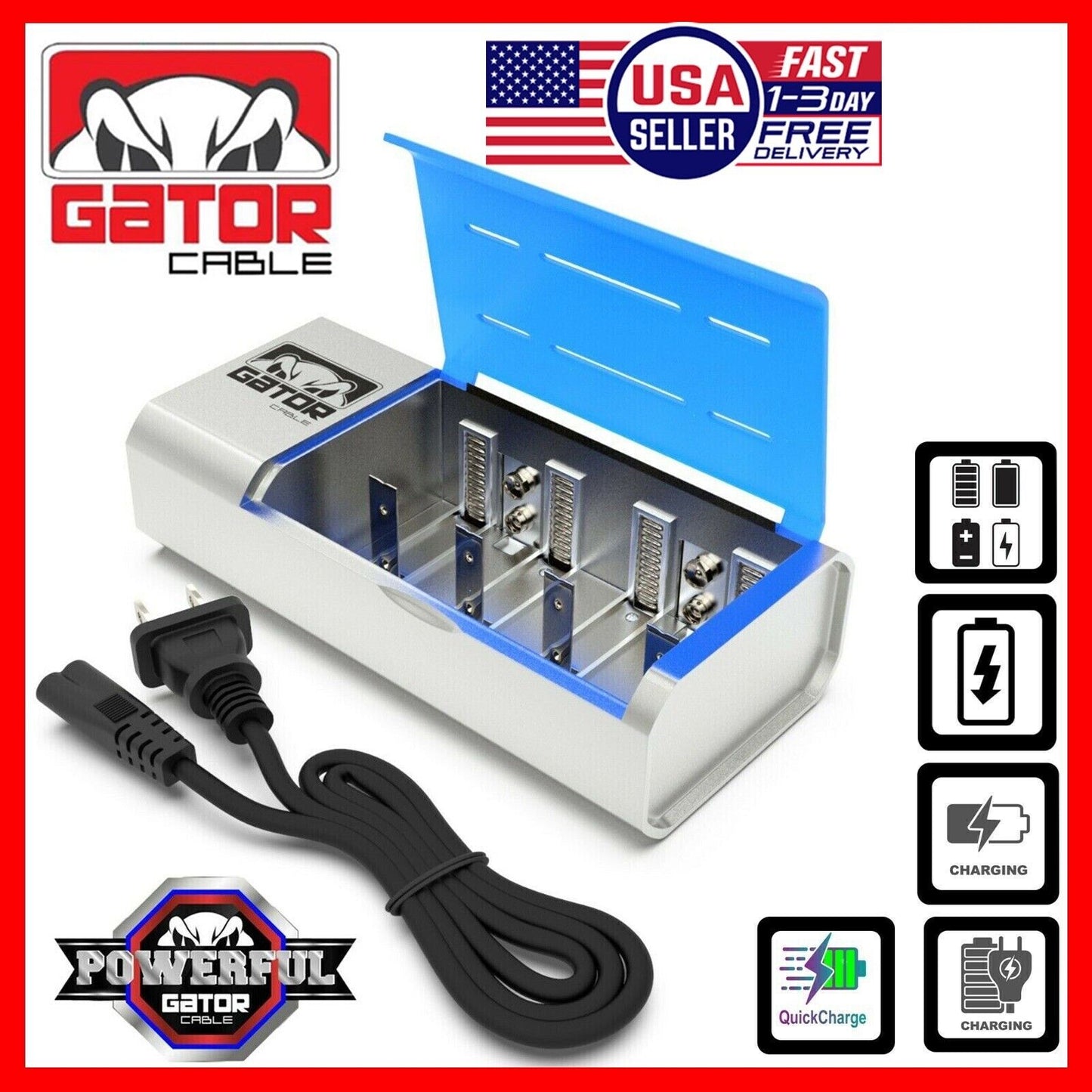 Universal Rechargeable Batteries Battery Charger For AA AAA C D 9V Ni-MH Ni-CD