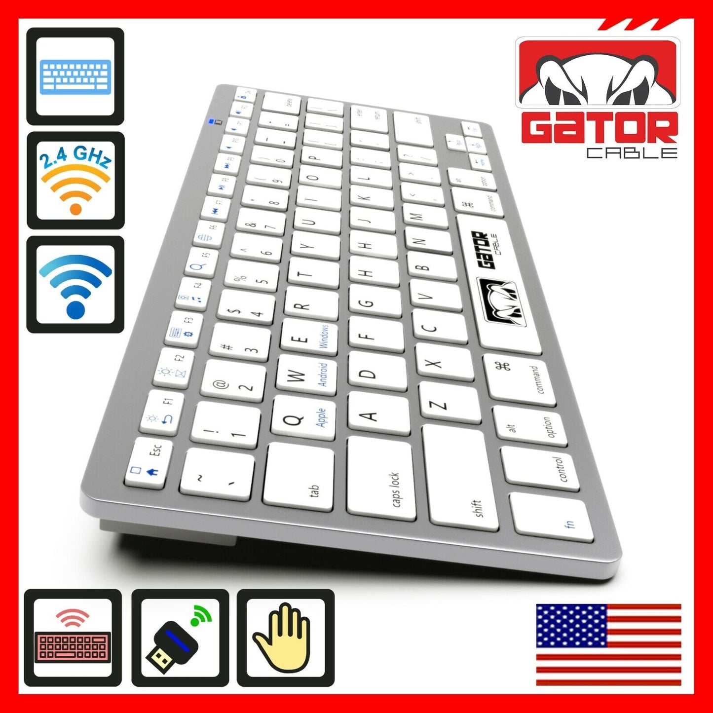 Wireless Bluetooth Keyboard For Windows PC Mac iOS iPhone Phone Tablet Universal