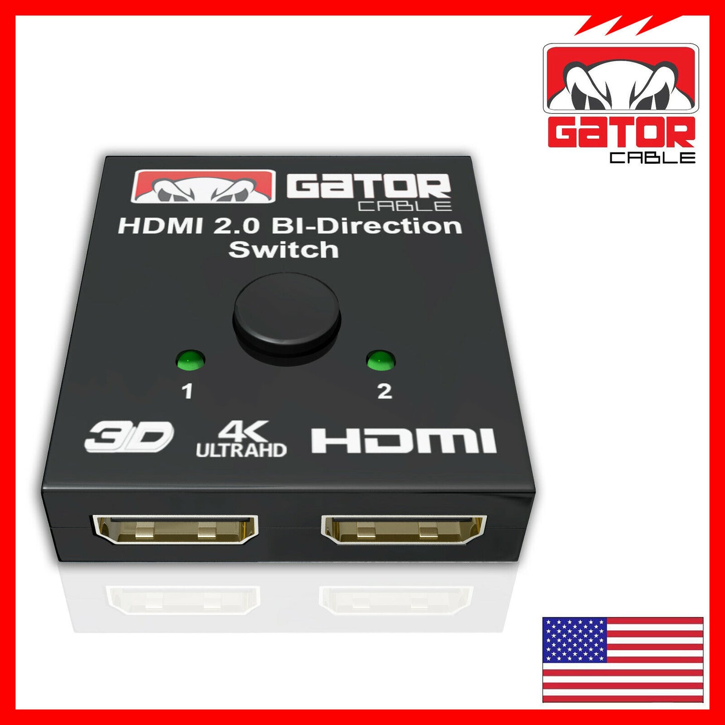 Bi-Direction 4K HDMI 2.0 Cable Switch Switcher Splitter HUB HDCP 2x1 1x2 In Out