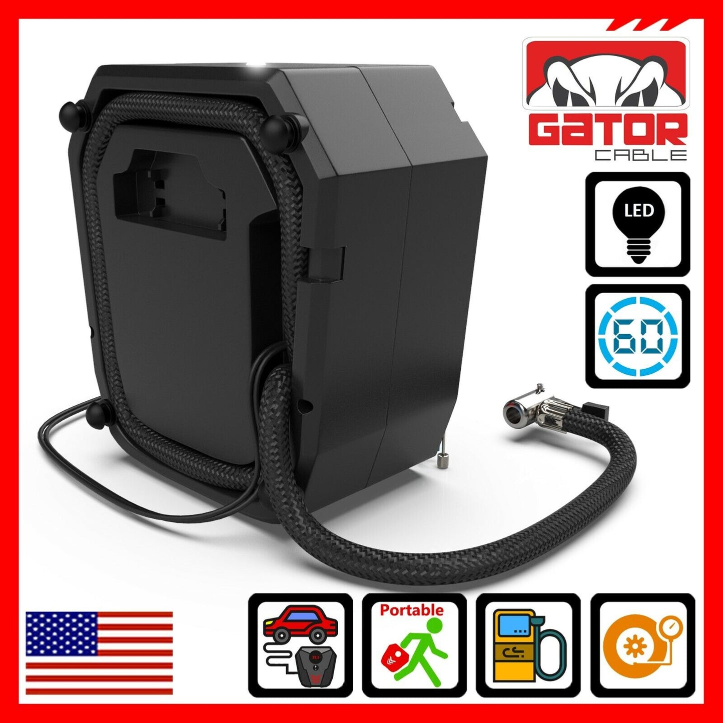 Car Air Tire Pump Inflator Compressor Digital Electric Auto Portable 150PSI 12V