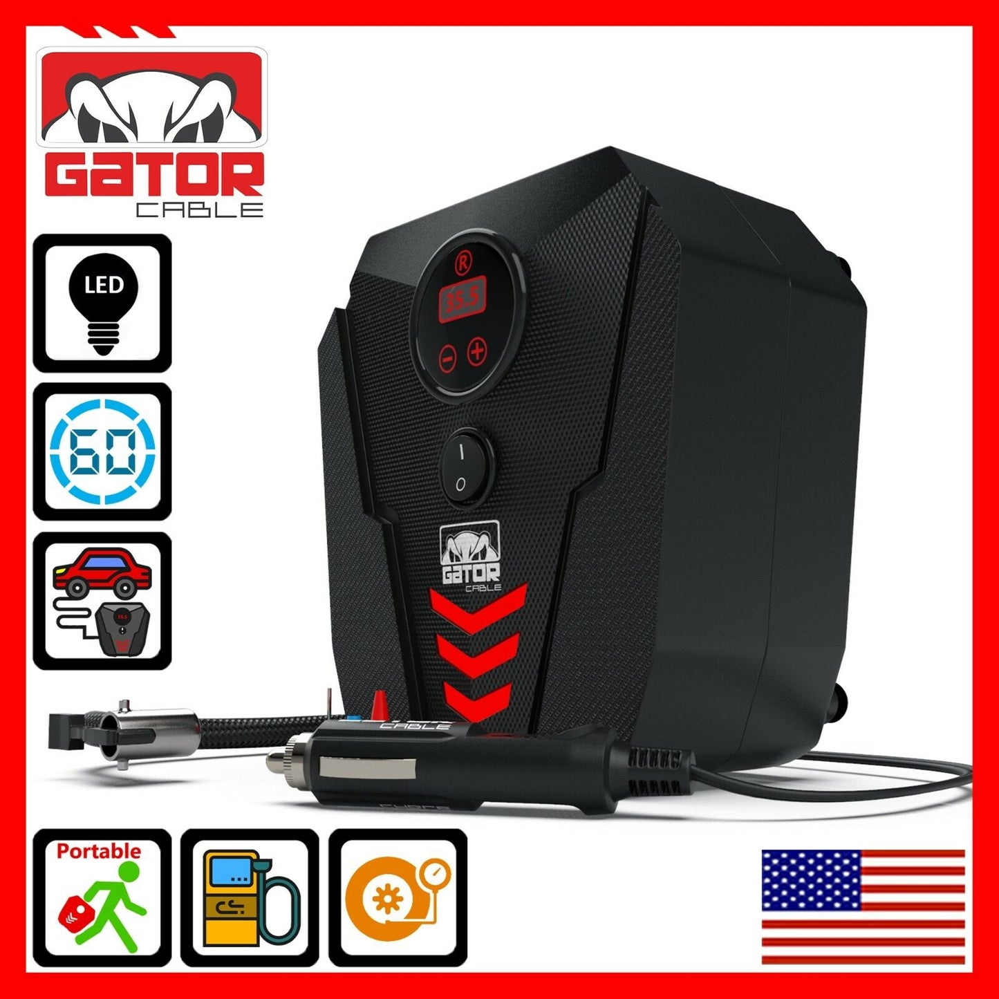 Car Air Tire Pump Inflator Compressor Digital Electric Auto Portable 150PSI 12V