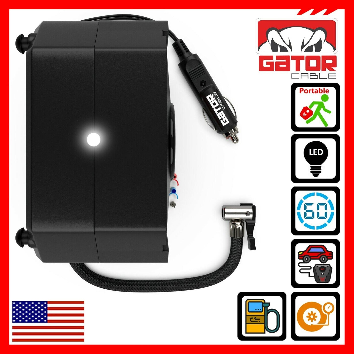 Car Air Tire Pump Inflator Compressor Digital Electric Auto Portable 150PSI 12V