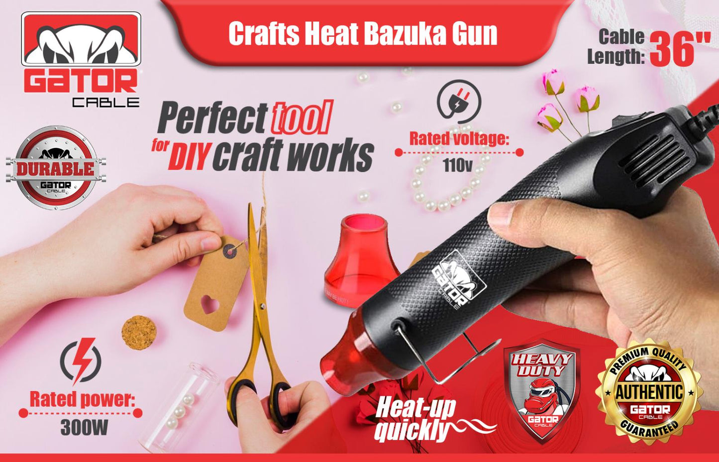 Hot Air Gun Heat Blowgun Embossing Drying Tool Crafts Paint Glue Multi-Purpose
