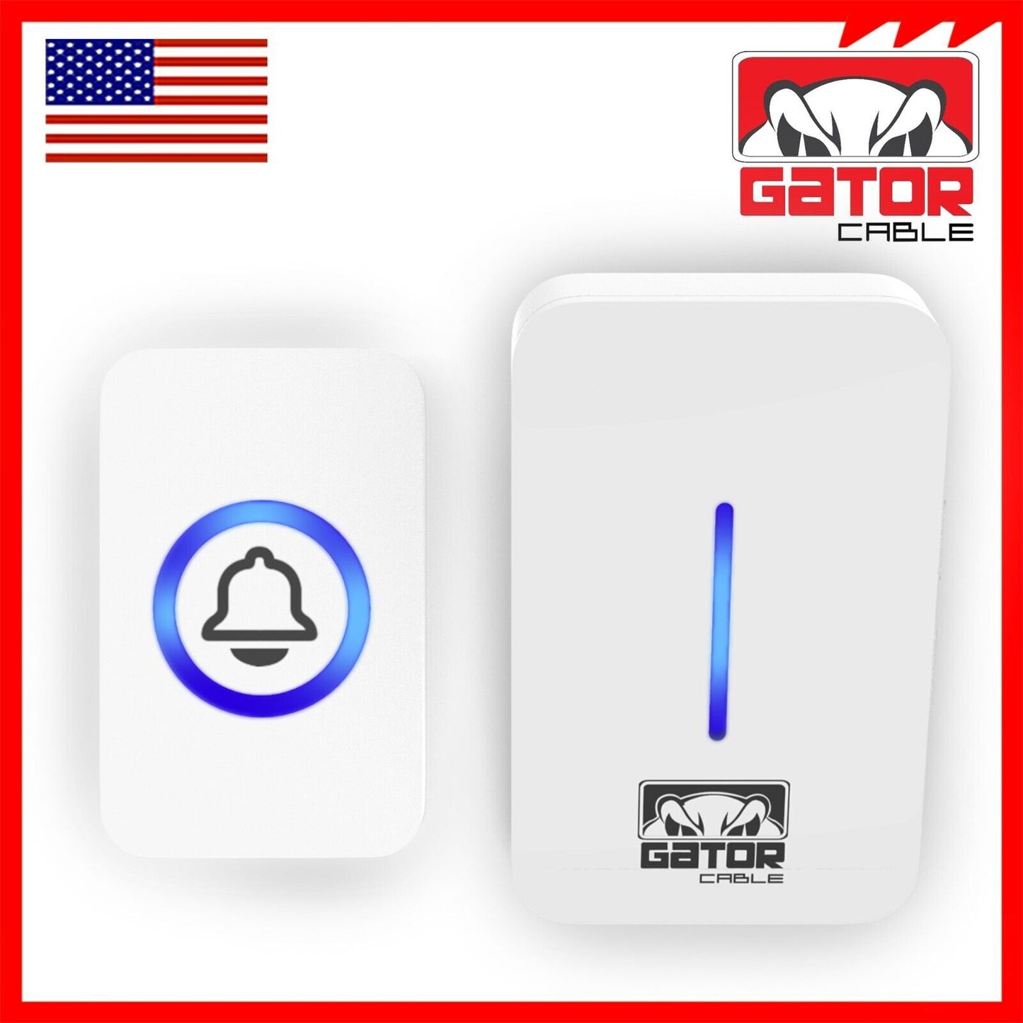 Wireless Doorbell Plug-In LED Lights Waterproof Long Range Receiver Remote LOUD