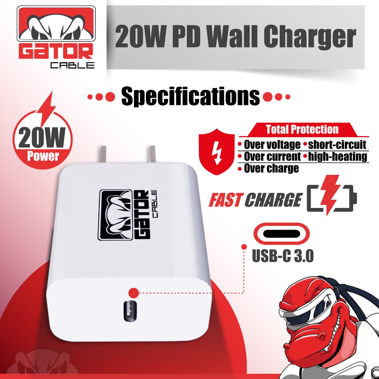 PD 20W USB-C Fast Wall Charger Adapter for iPhone 11 12 13 14 15 Pro Max Samsung