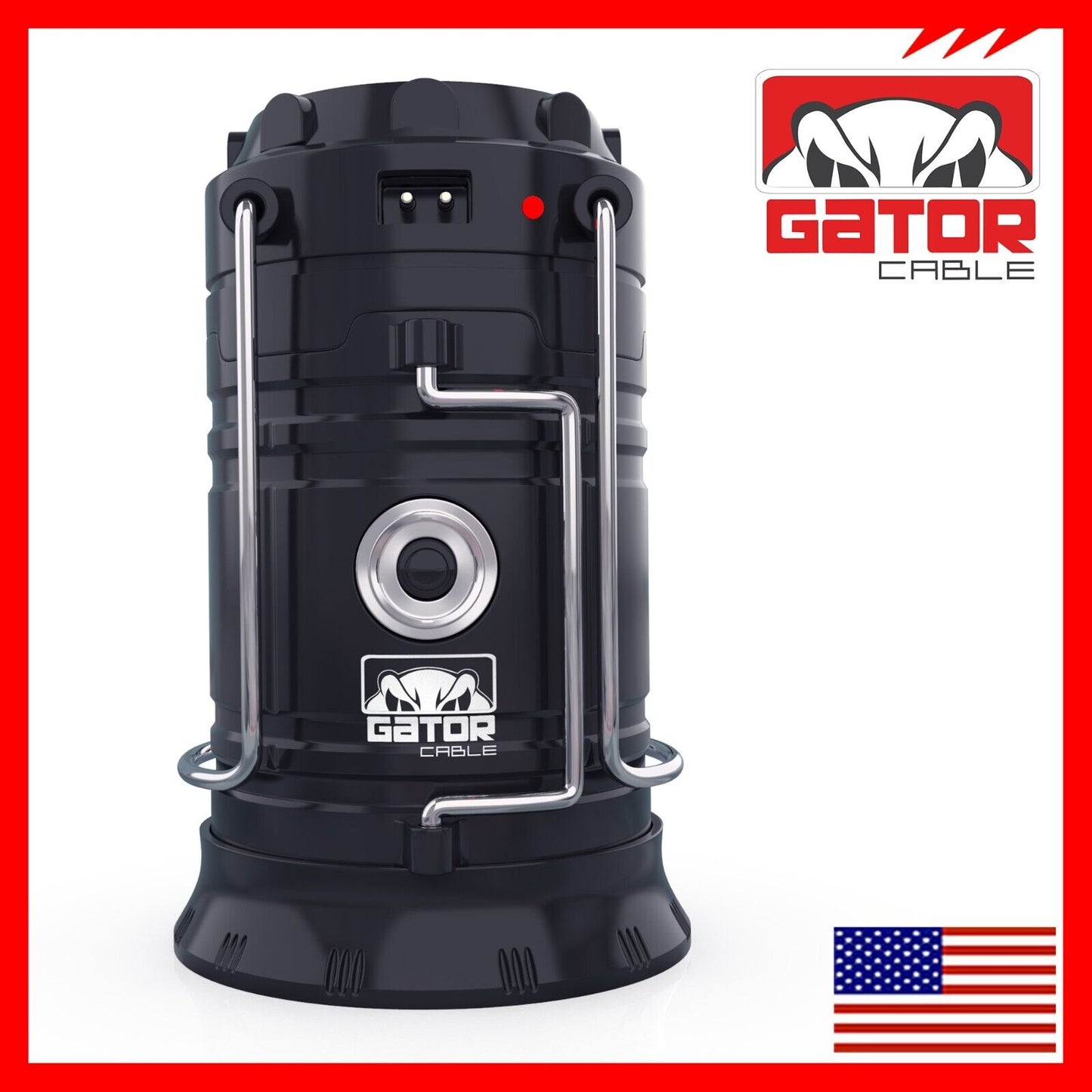 Solar Portable Rechargeable LED Camping Lantern Flashlight Lamp USB Power Bank