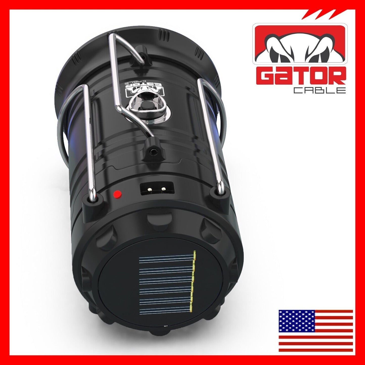 Solar Portable Rechargeable LED Camping Lantern Flashlight Lamp USB Power Bank