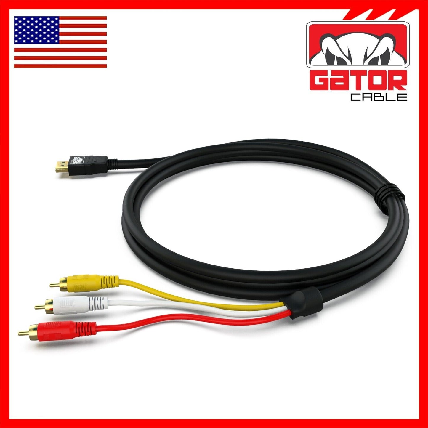 HDMI To 3 RCA Video Audio AV Component Converter Adapter HD Cable 1080P HDTV 5FT