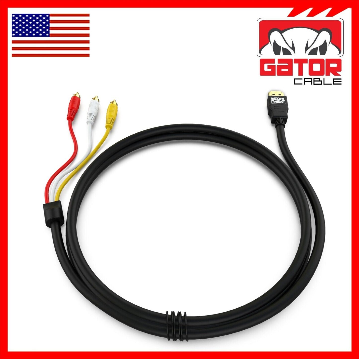 HDMI To 3 RCA Video Audio AV Component Converter Adapter HD Cable 1080P HDTV 5FT