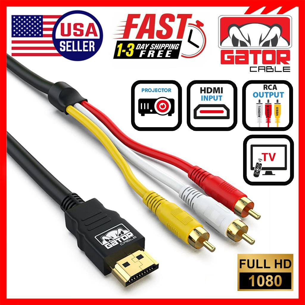 HDMI To 3 RCA Video Audio AV Component Converter Adapter HD Cable 1080P HDTV 5FT