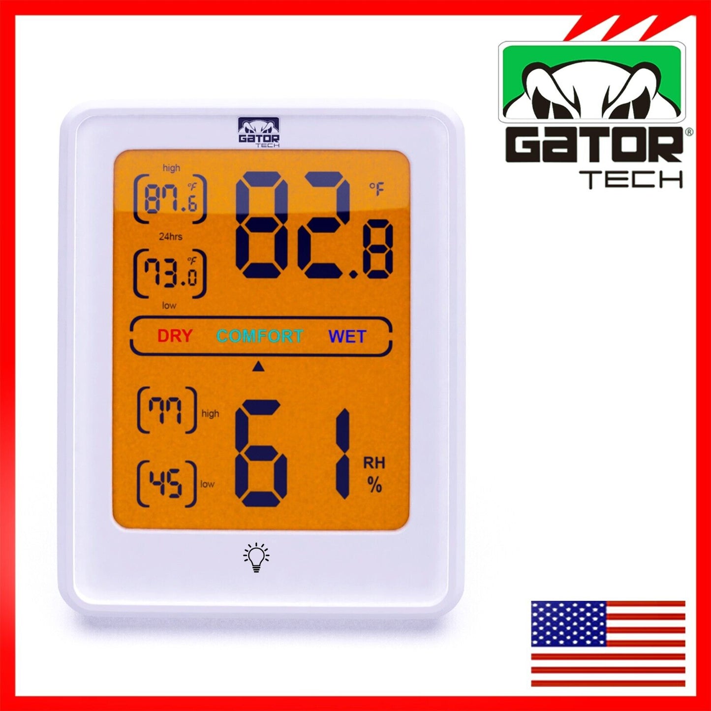 Digital LCD Indoor Thermometer Hygrometer Room Humidity Meter Magnetic Backlit