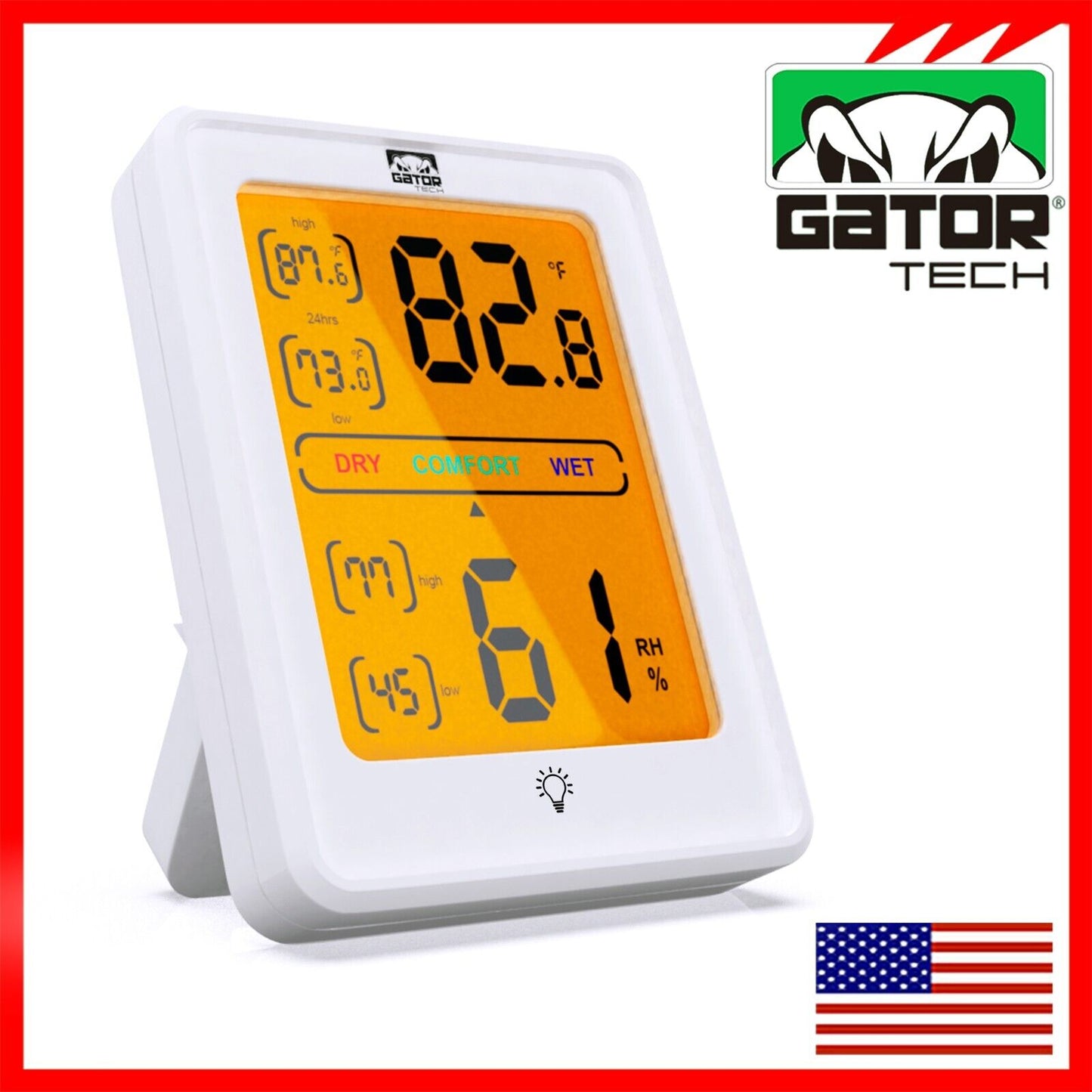 Digital LCD Indoor Thermometer Hygrometer Room Humidity Meter Magnetic Backlit