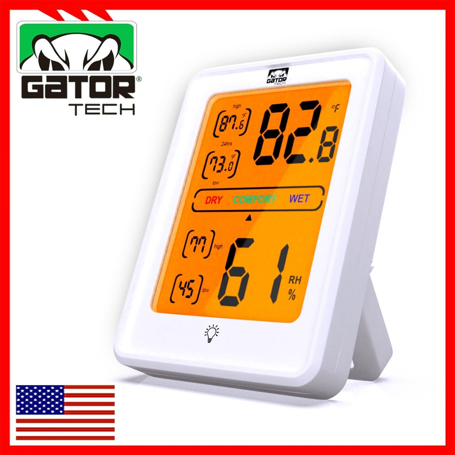 Digital LCD Indoor Thermometer Hygrometer Room Humidity Meter Magnetic Backlit