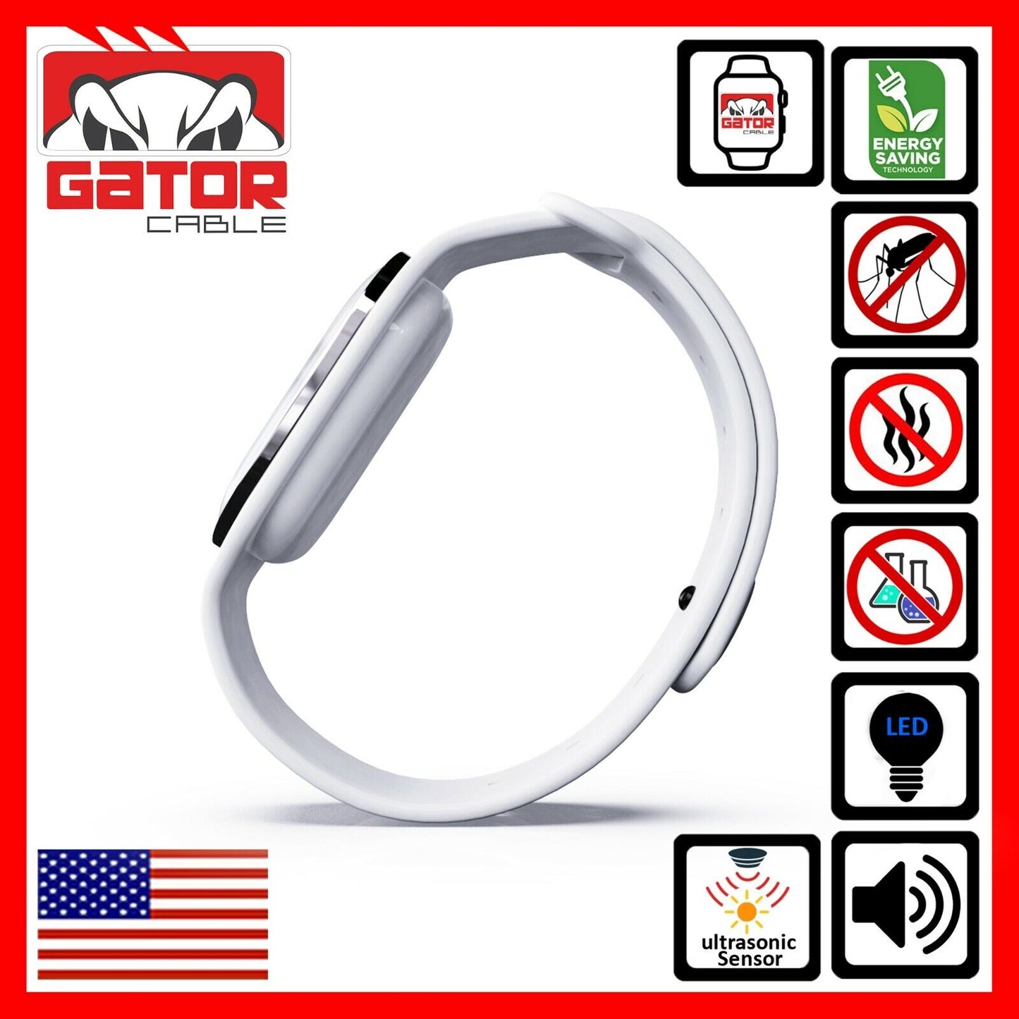 Ultrasonic Anti Mosquito Insect Pest Bugs Repellent Repeller Wrist Bracelet Band