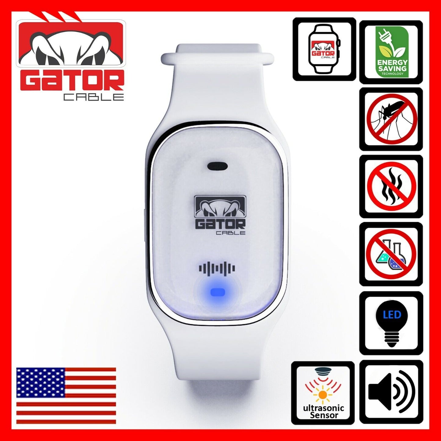 Ultrasonic Anti Mosquito Insect Pest Bugs Repellent Repeller Wrist Bracelet Band