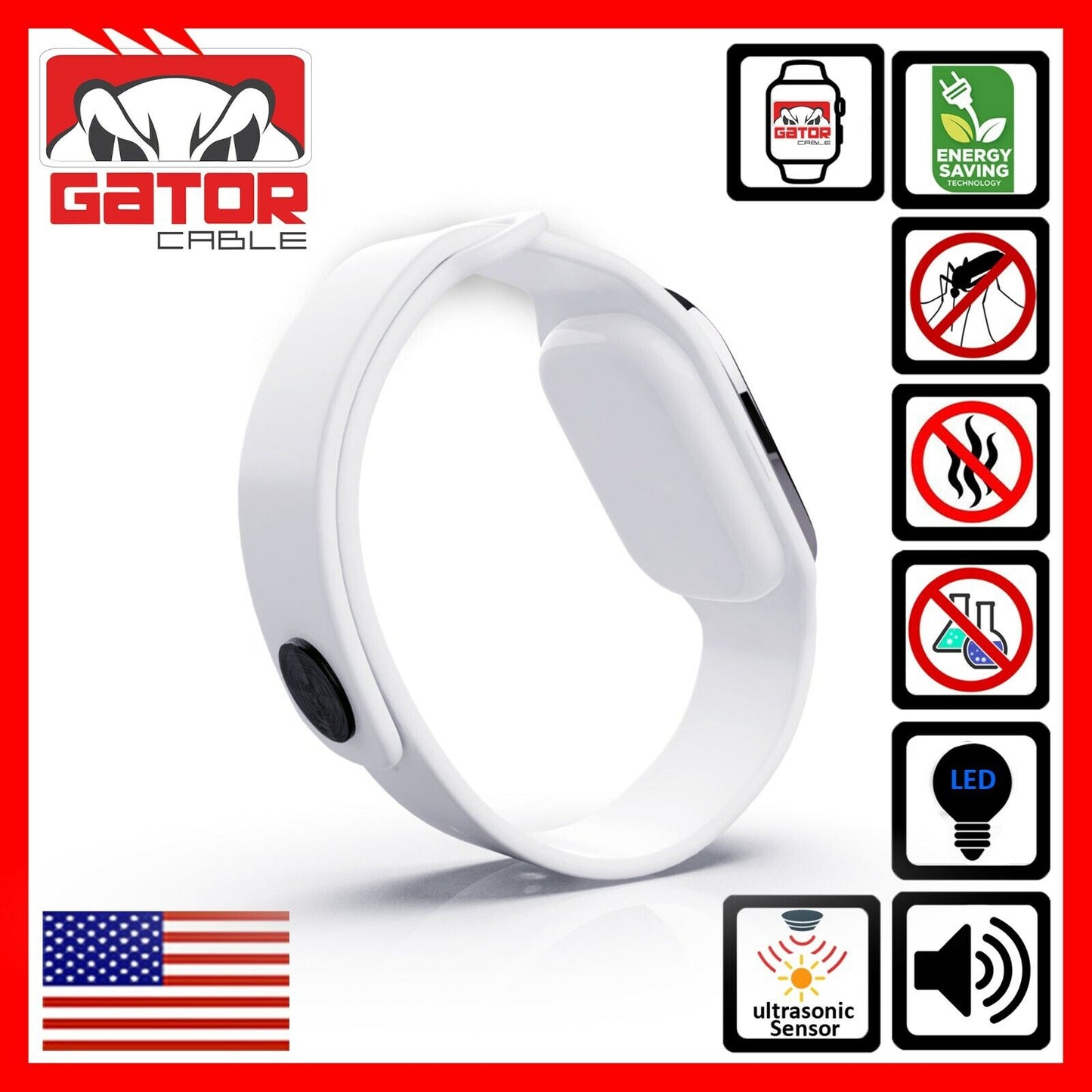 Ultrasonic Anti Mosquito Insect Pest Bugs Repellent Repeller Wrist Bracelet Band