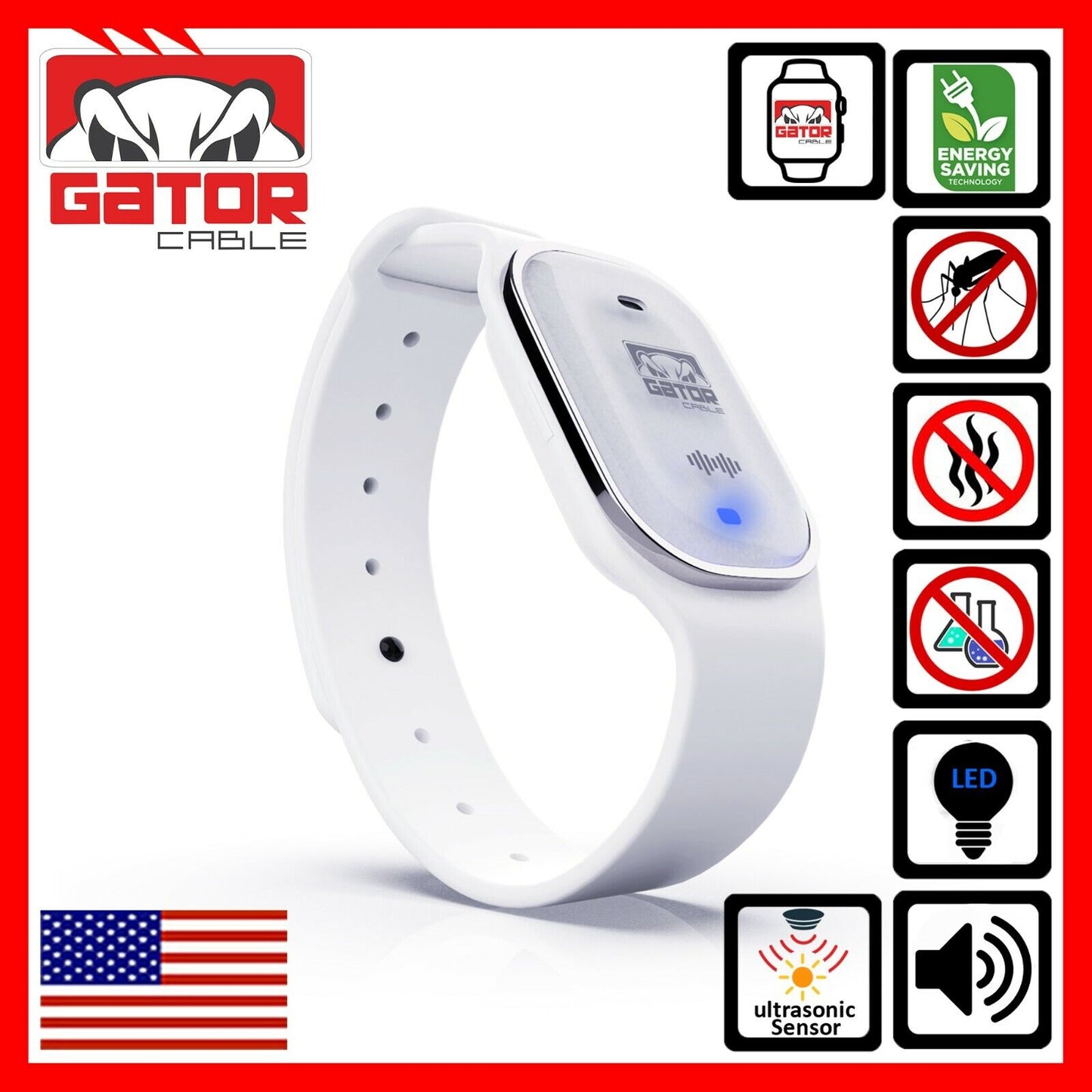 Ultrasonic Anti Mosquito Insect Pest Bugs Repellent Repeller Wrist Bracelet Band